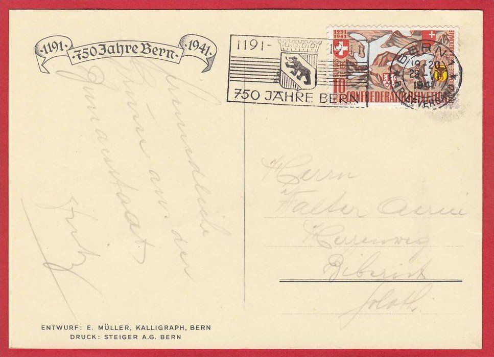Cartoline postali: BERN 750 JAHRE, STEMPEL!, GROSSFORMAT – Usato da Grüningen venduto da Kartenlaube 1