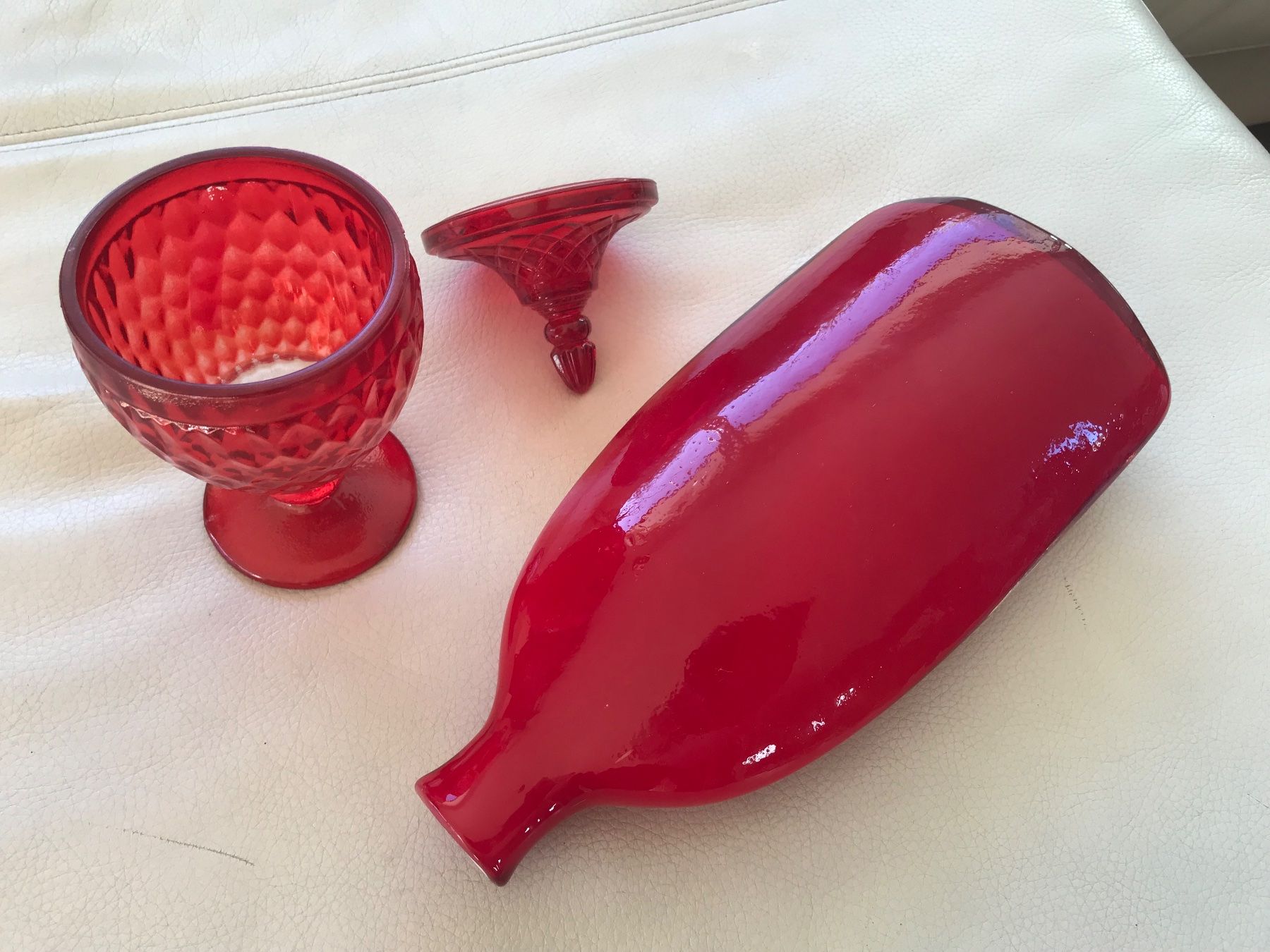 Vasi & Recipienti: Rote Deko-Vase & Bonboniere aus Glas – Usato da Hittnau venduto da Noppi 5