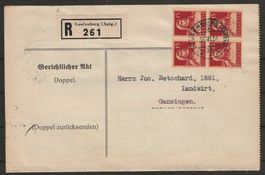 1934 : Nr. 173z im VB auf R-Brief : KP 680.--