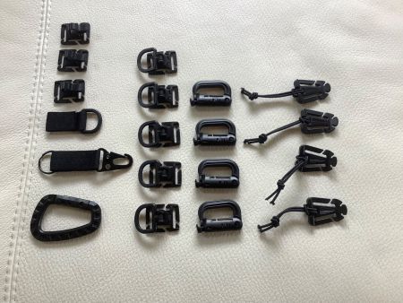 Sangle, clips et boucles de sac à dos/de randonnée, noir