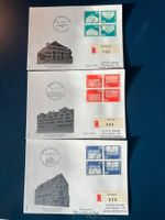 3 Briefe mit Viererblöcken, Kehrdruck, 1970, gestempelt