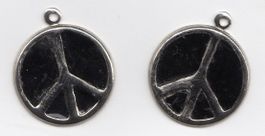 Peace Anhänger Vintage, emailiert Ø 17mm, 2 Stück