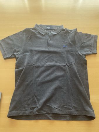 Polo Fred Perry Slim Fit Gris Anthracite Logo Bleu