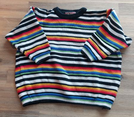 Bunter Strick Pullover Gr. 92