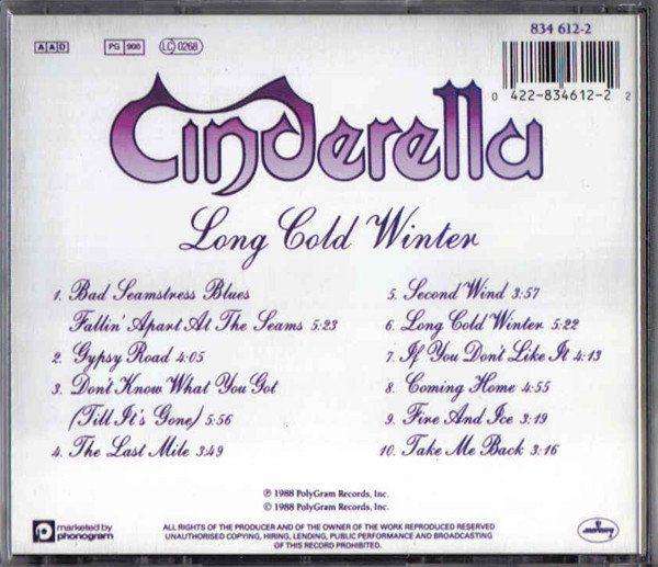CD: Cinderella ‎– Long Cold Winter – Usato da St.Gallen venduto da jalamusic 1