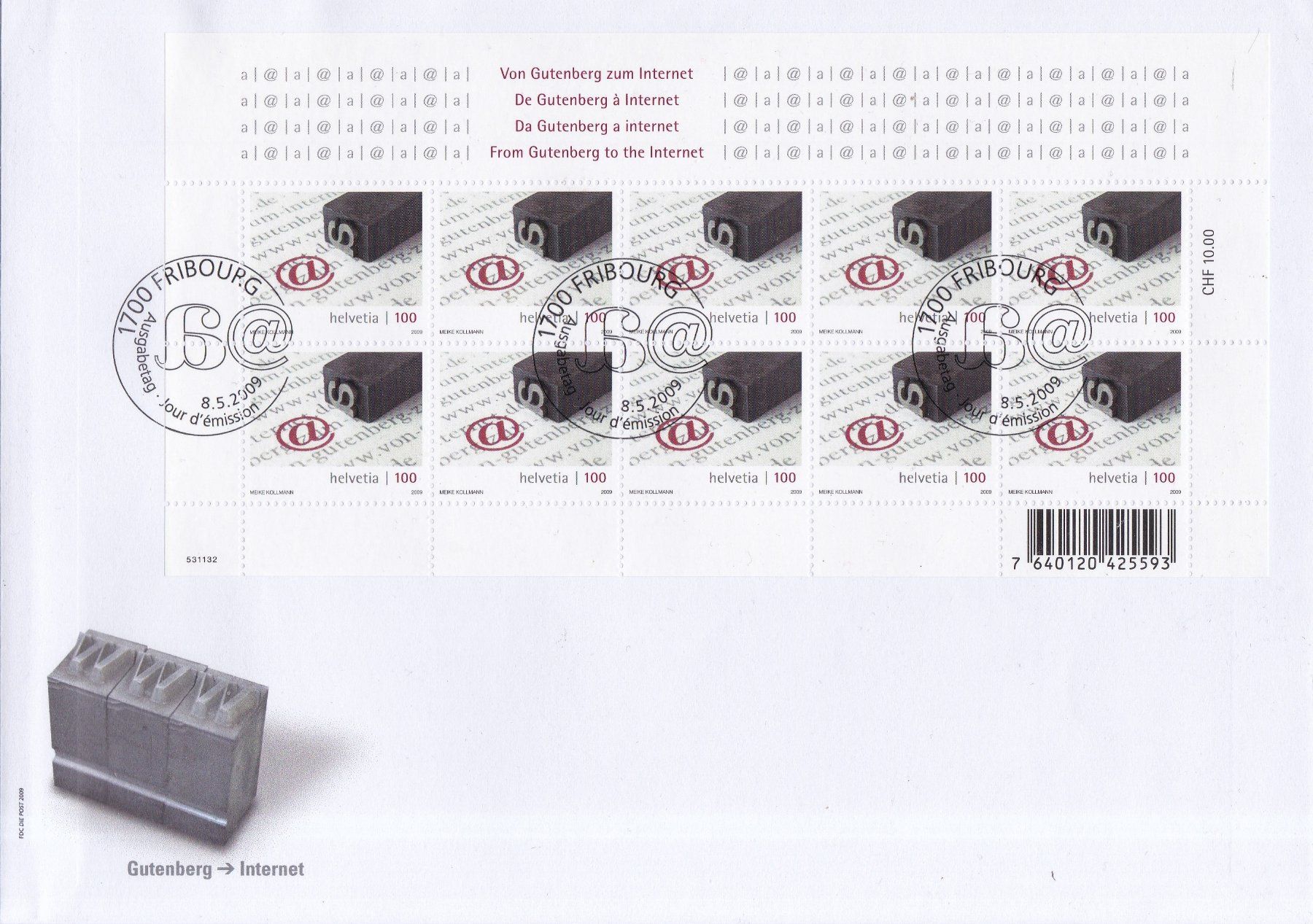 Alle Briefmarken: 7 x CH Blocks, Klenbogen bis 2014, ET – Gebraucht aus Münchwilen AG von Nesar 2