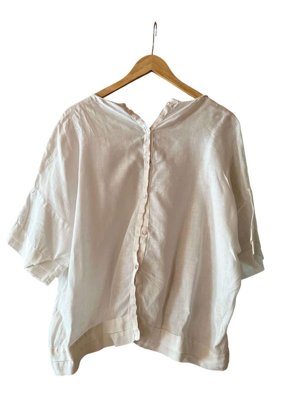 Camicette: Damen Bluse weiss Leinen Grösse M – Usato da Kiental venduto da gali_72 1