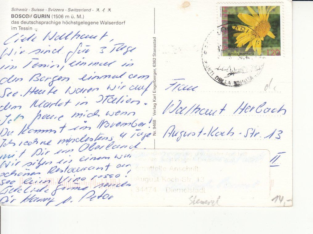 Cartoline postali: Bosco Gurin 2003 – Usato da Bürglen TG venduto da StampGraf 1