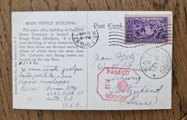 Zensur-Postkarte 1940, USA nach Watt(ZH), Ford Dearborn