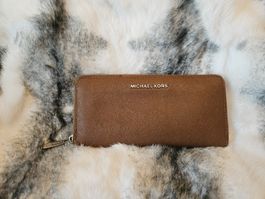 Michael Kors Jet Set Travel Wallet-  Cognac - Saffiano-Leder