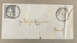 1864 Kleinbrief m. sitz. Helvetia u. schön Stpl. Langenthal