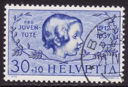 Pro Juventute SBK-Nr. 84 (Mädchenkopf 1937) gestempelt