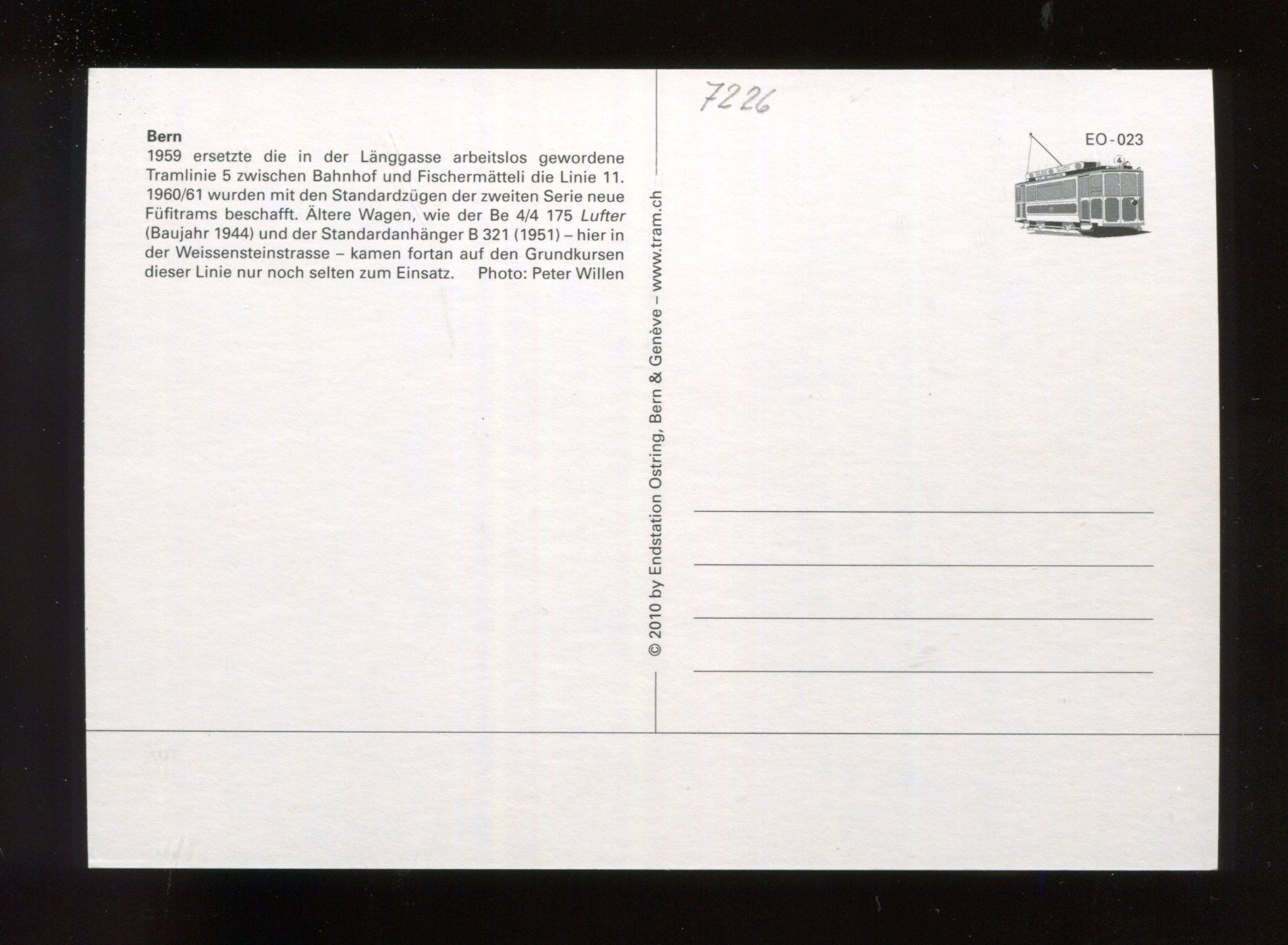 Cartes postales: Bern, Tram,  (Ostring) – D'occasion à Aarau par Elmaar41 1