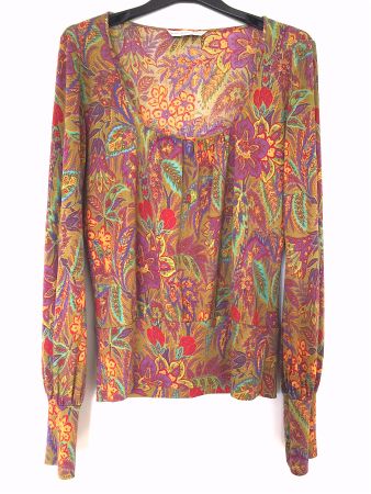 Vintage Diane Von Fürstenberg Bluse Top Seide Gr. 36 NEU