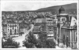 Neuchâtel // ca. 1940 Tram Place Pury Bus // Neuenburg
