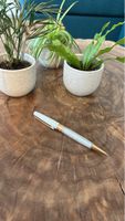 Schreibstift Kristall Design Gold Weiss neuwertig
