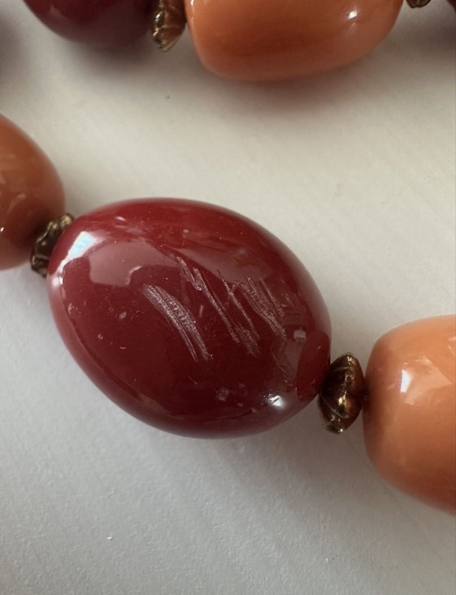 Catenine: Vintage-Halskette aus Lucite- oder Zelluloidperlen – Usato da Affoltern am Albis venduto da Sveta75 4