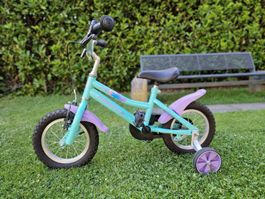 Vélo enfant 21cm Crosswave turquoise violet, petites roues