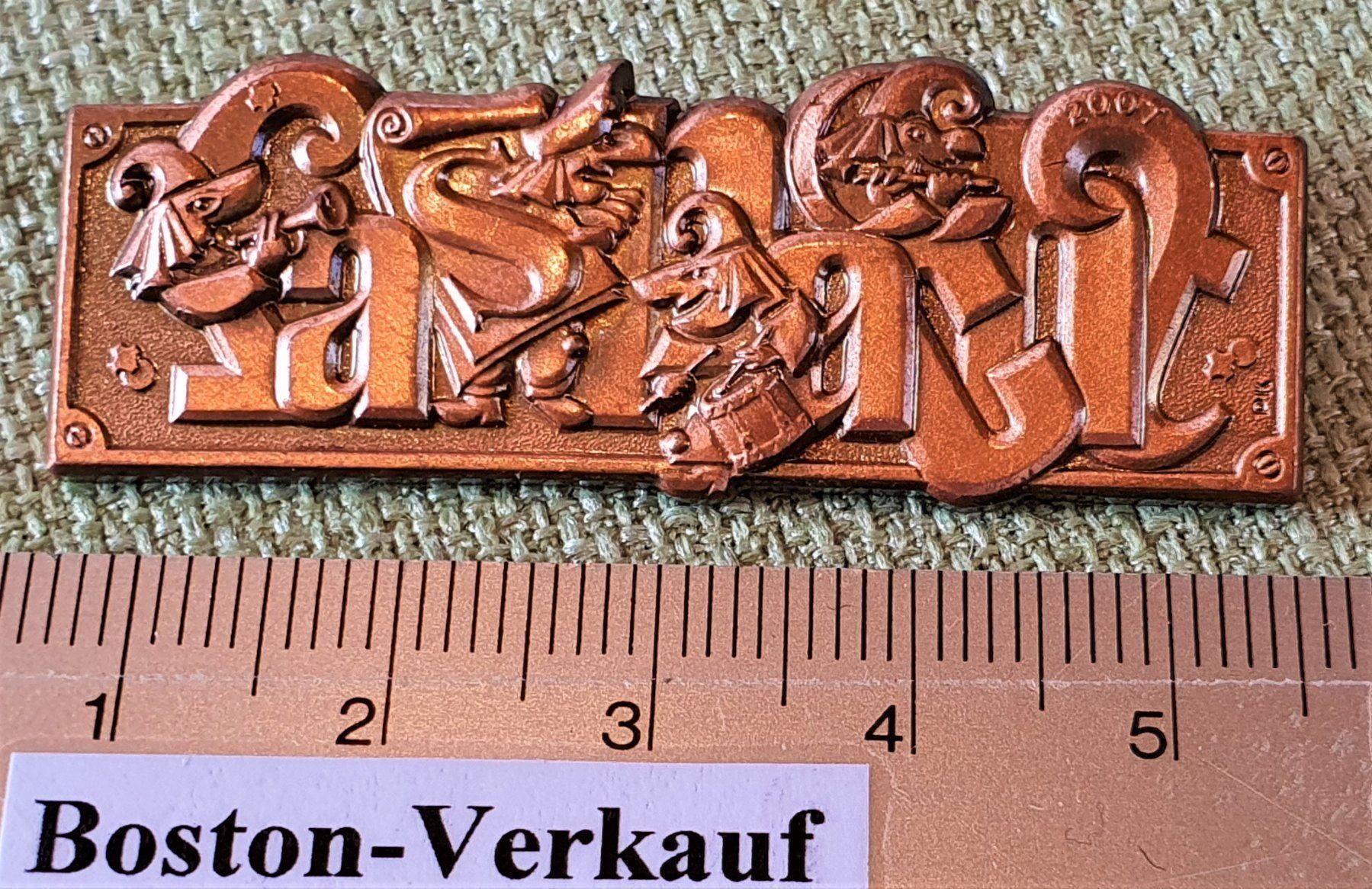 Broschen & Nadeln: E167B - Basler Fasnachtsplakette Bronze – Gebraucht aus Reinach BL von Boston-Verkauf 2