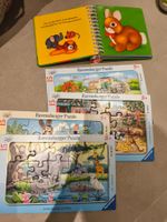 4x Ravensburger Puzzles & 1x Fühlbuch für Kinder