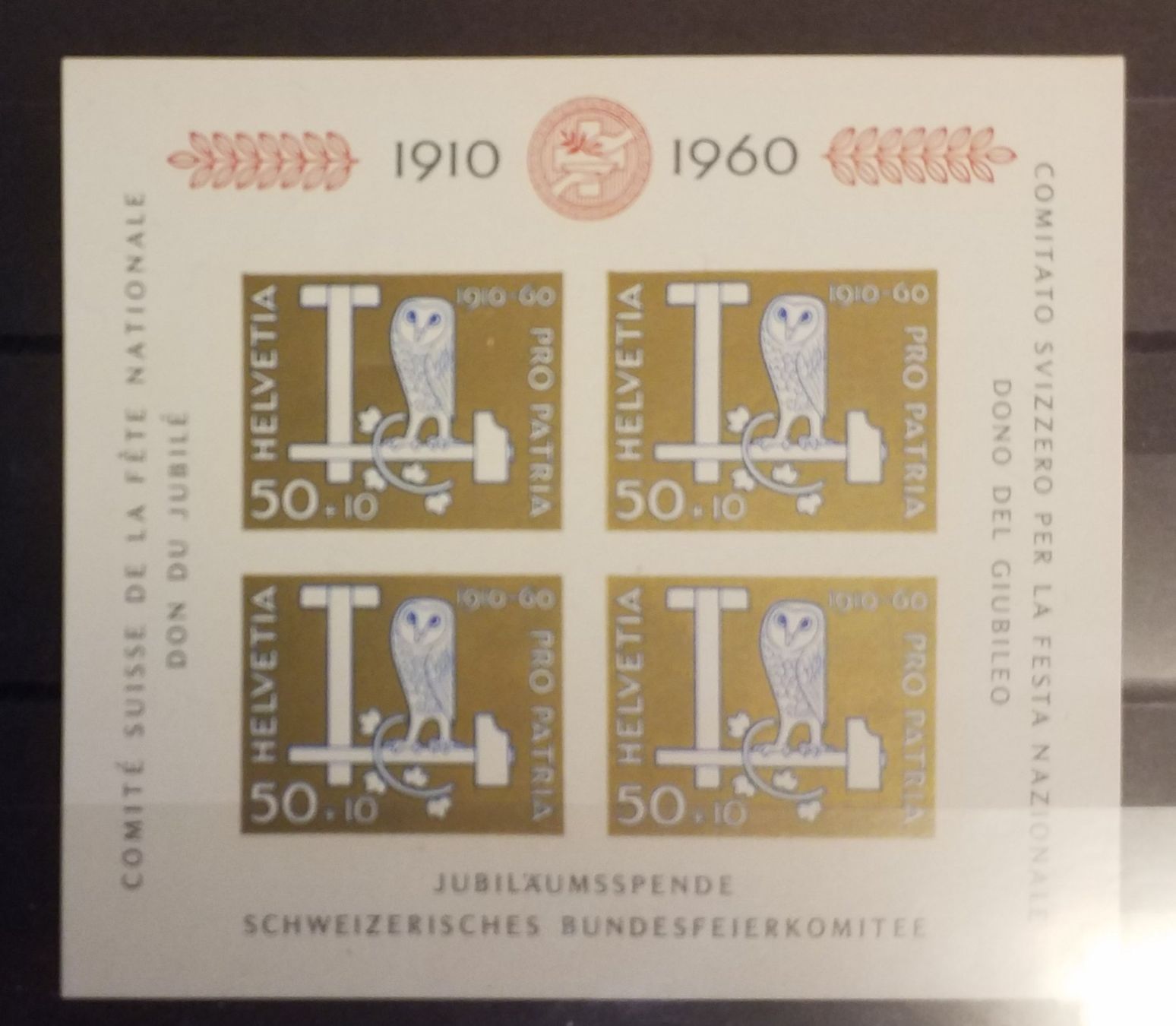 Tutti i francobolli: 3902) B102, 1960, Sonderblock Eule postfrisch Kt. 12.- – Nuovo (secondo la descrizione) da Baden venduto da Eggi