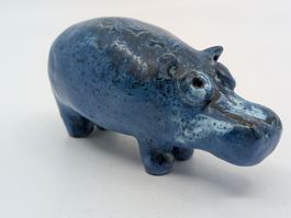 Hippo Nilpferd Keramik signiert