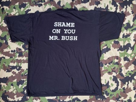 Vintage Y2K T-Shirt Peace Anti Irak War, USA & Bush Sz XL