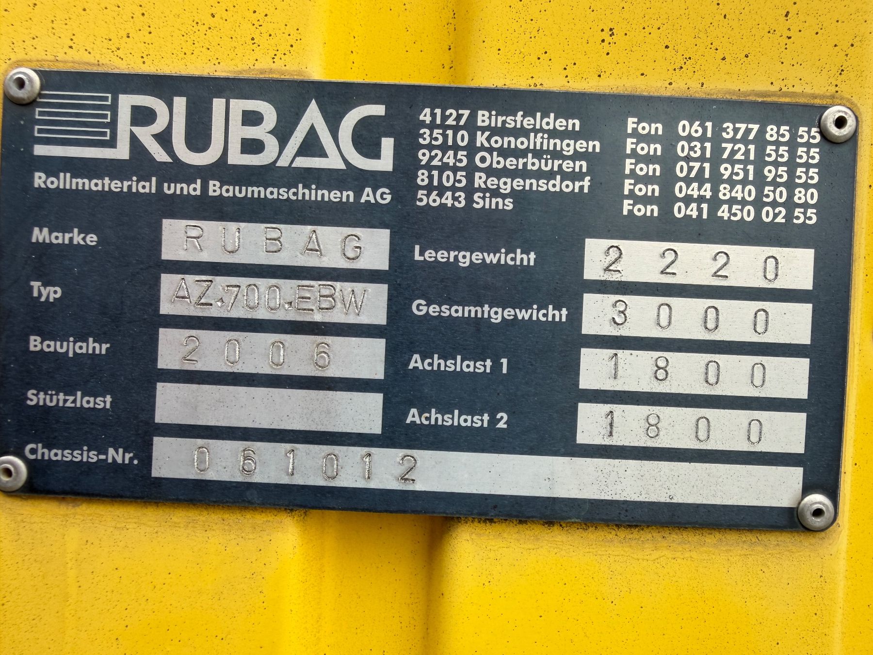 Rubag Anhänger: Bauwagen Rubag AZ 700 – Gebraucht aus Augst BL von MertBauGmbH 9