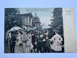 BADEN - Verregnete Grüsse Kurpark 1905 - Ansichtskarte