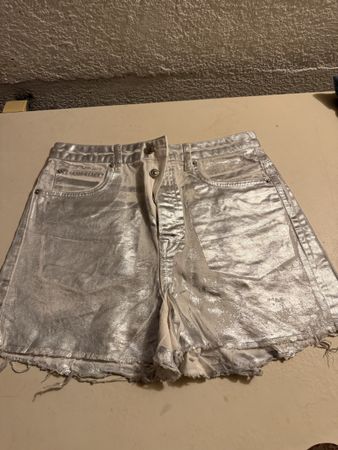 Jeans Shorts Damen Silber Grösse M abgetragen