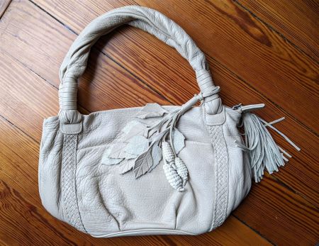 FLYNOW THE LEATHER : Romantique sac en cuir crème