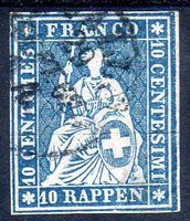 SITZENDE HELVETIA 23G SEHR GUTER RAND SIGNIERT - AB193