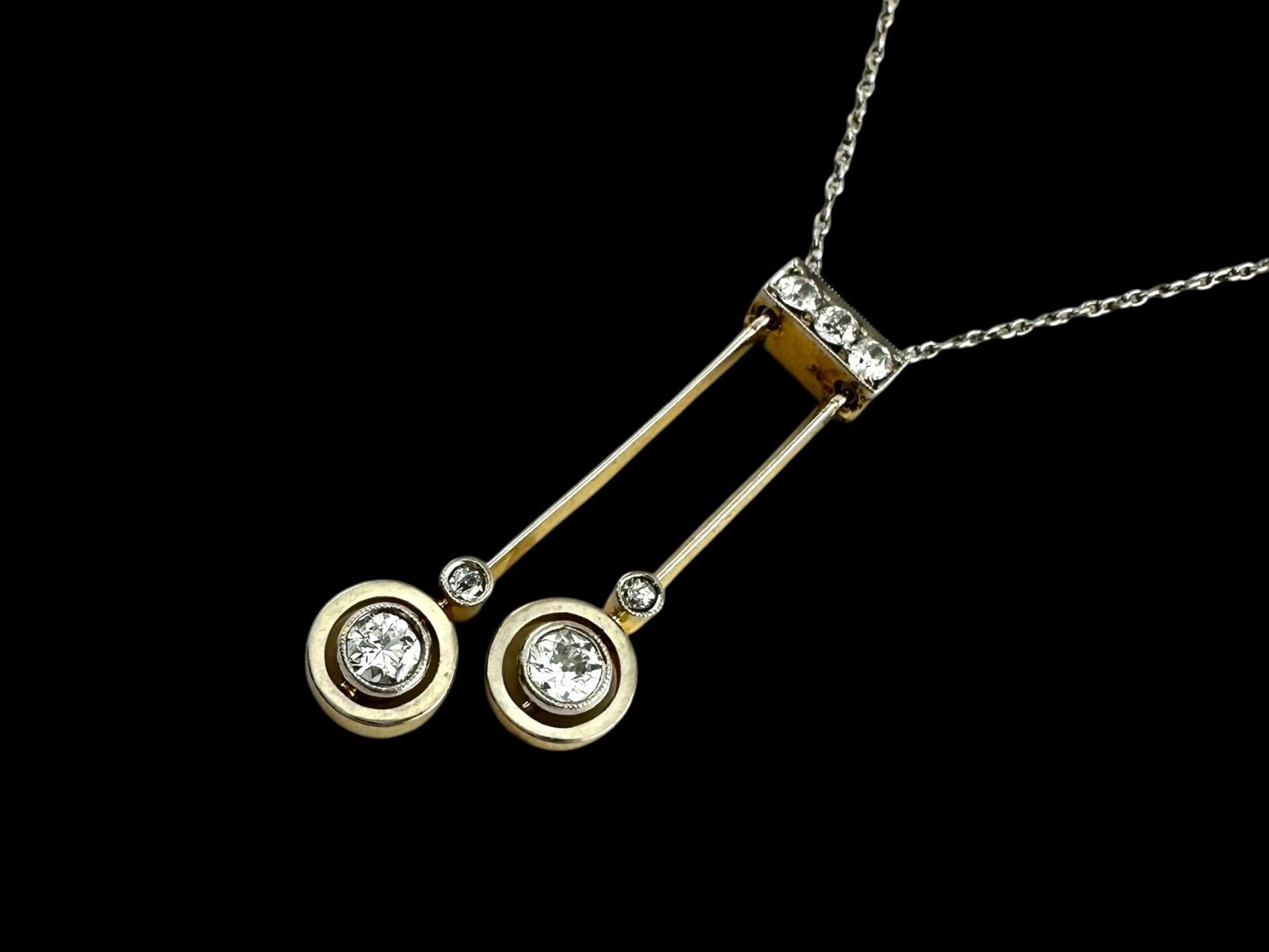 Catenine: Jugendstil Diamant - Lavalière - Collier, um 1915 – Usato da Zuzwil SG venduto da artimmo 5
