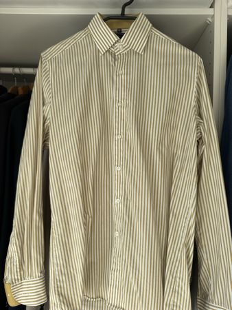 Olymp Hemd Level Five 5 Gr. 39 Body Fit gestreift beige/gelb