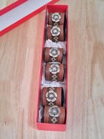 Vintage set Servietringe Leder UNBENUTZT Handarbeit