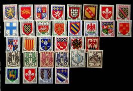 FRANCE  TIMBRES NEUFS ARMOIRIES + BLASONS 1944-1965 / U853