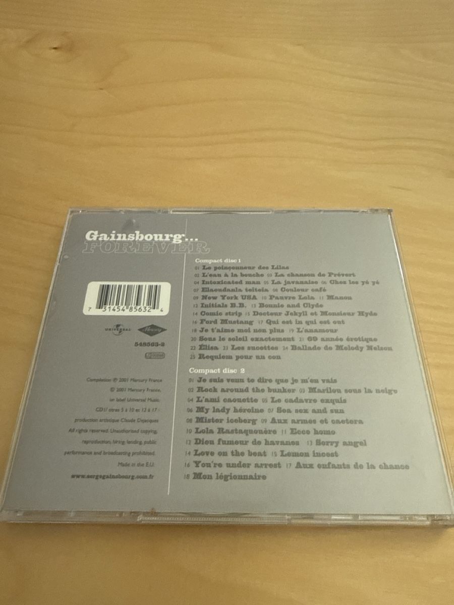 CD: Gainsbourg...Forever CD Serge Gainsbourg Best Of – Usato da Zürich venduto da Hugsy30 1