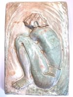 Keramikrelief, menschliche Figur, Dänemark, Mid-Century