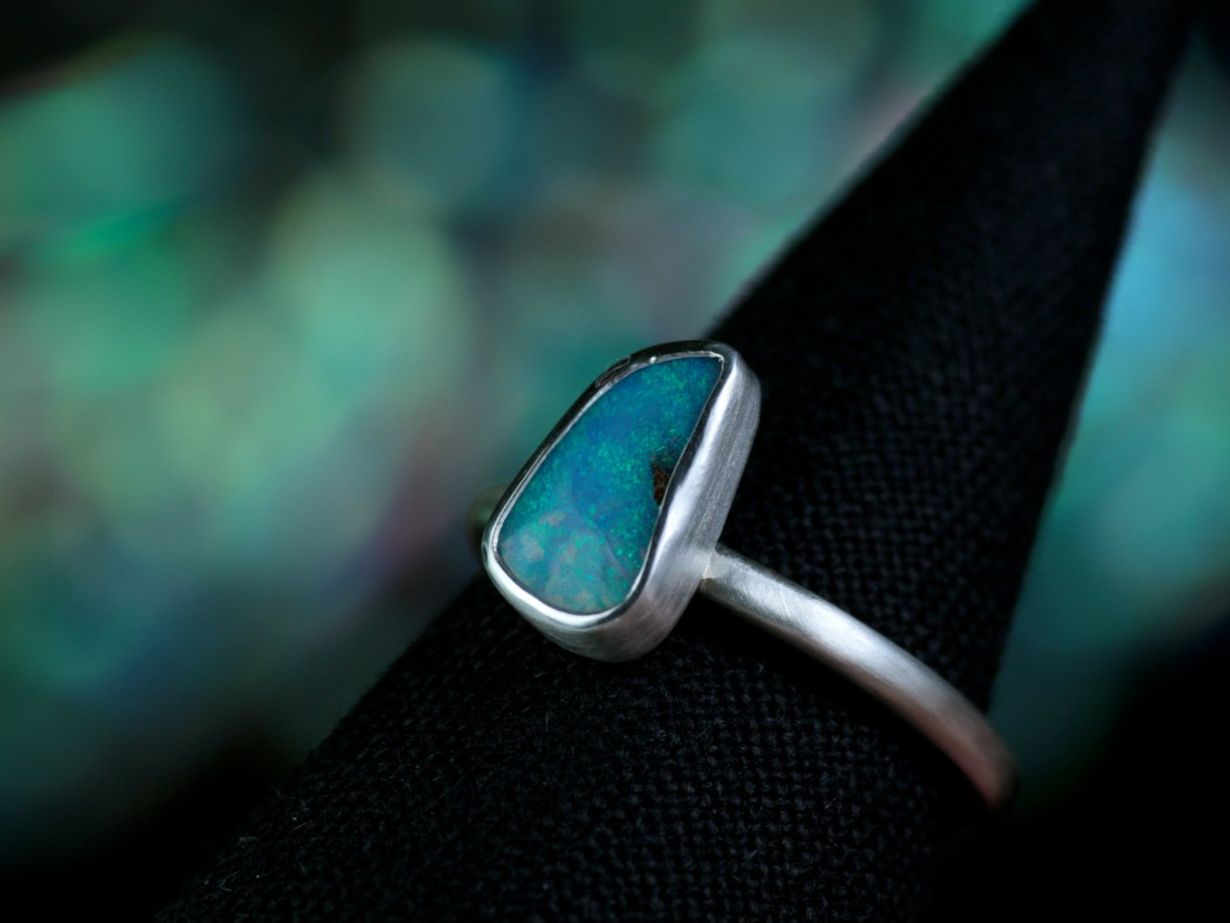 Anelli: MAREA • Designer Silberring 925 mit Opal · Ringgrösse EU 57 – Nuovo e nell'imballaggio originale da Bern venduto da OSONO.Design 9