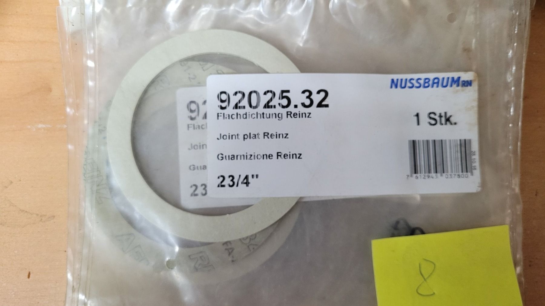 Sanitari: Nussbaum 92025.32 Joint 2 3/4 plat Reinz – Nuovo e nell'imballaggio originale da Bionnens venduto da Meg011