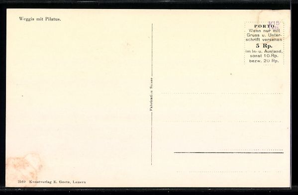 Cartes postales: AK Weggis, Ortsansicht mit Pilatus – D'occasion à Berlin par bartko-reher 1