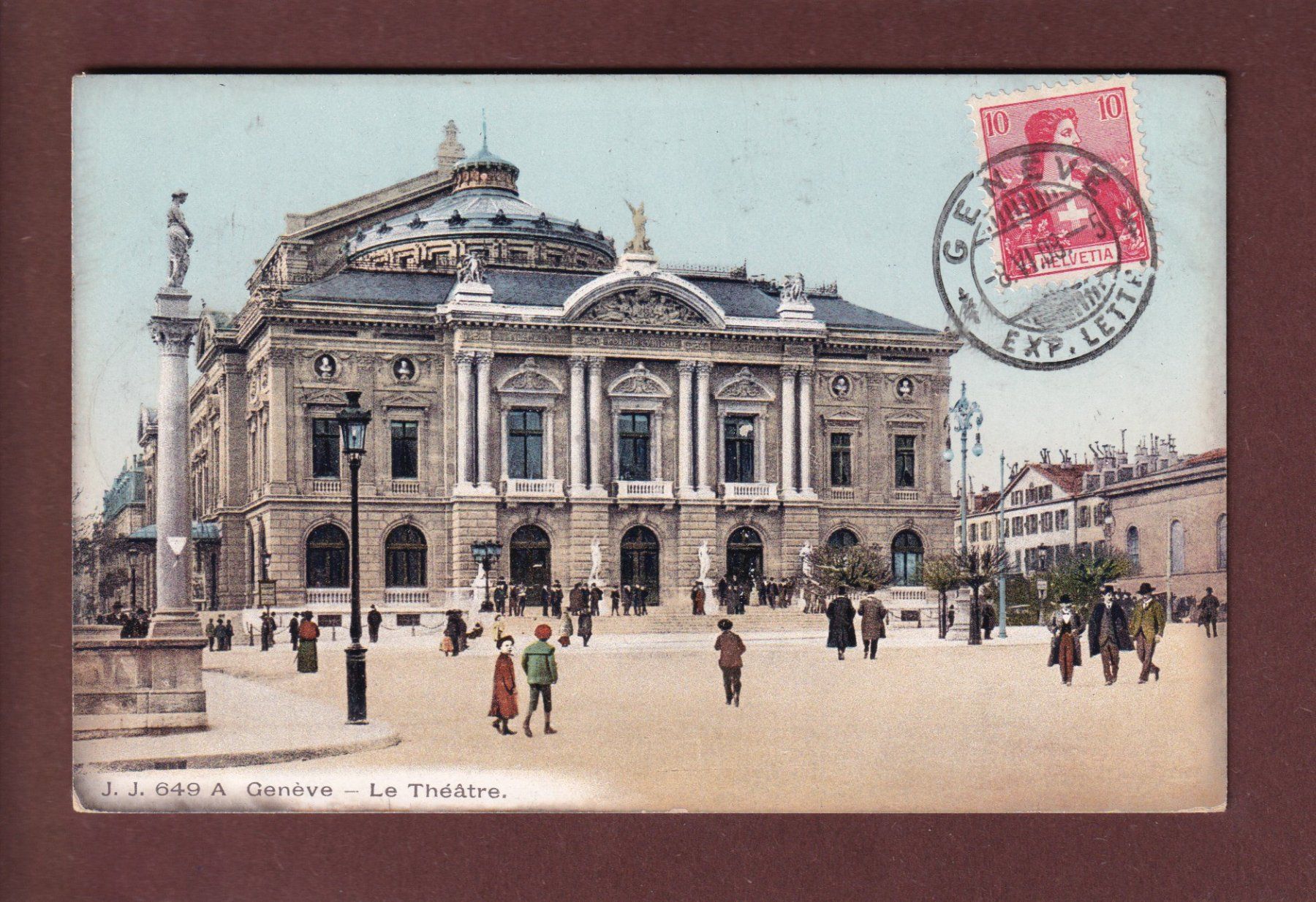 Cartoline postali: GENEVE - Théâtre - 1908 – Usato da Pully venduto da nicecards