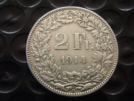 2 Fr. 1914  -  Ungereinigt  -