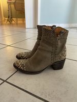 Bottines Mexicana cuir et serpent gris taille 38 usé