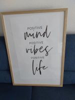 Positive Vibes Bild mit Rahmen - Wanddeko Frühling!