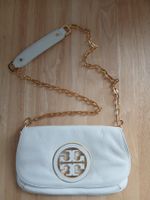 Tory Burch Foldover Clutch , Natur weiss Goldkette, Neu!