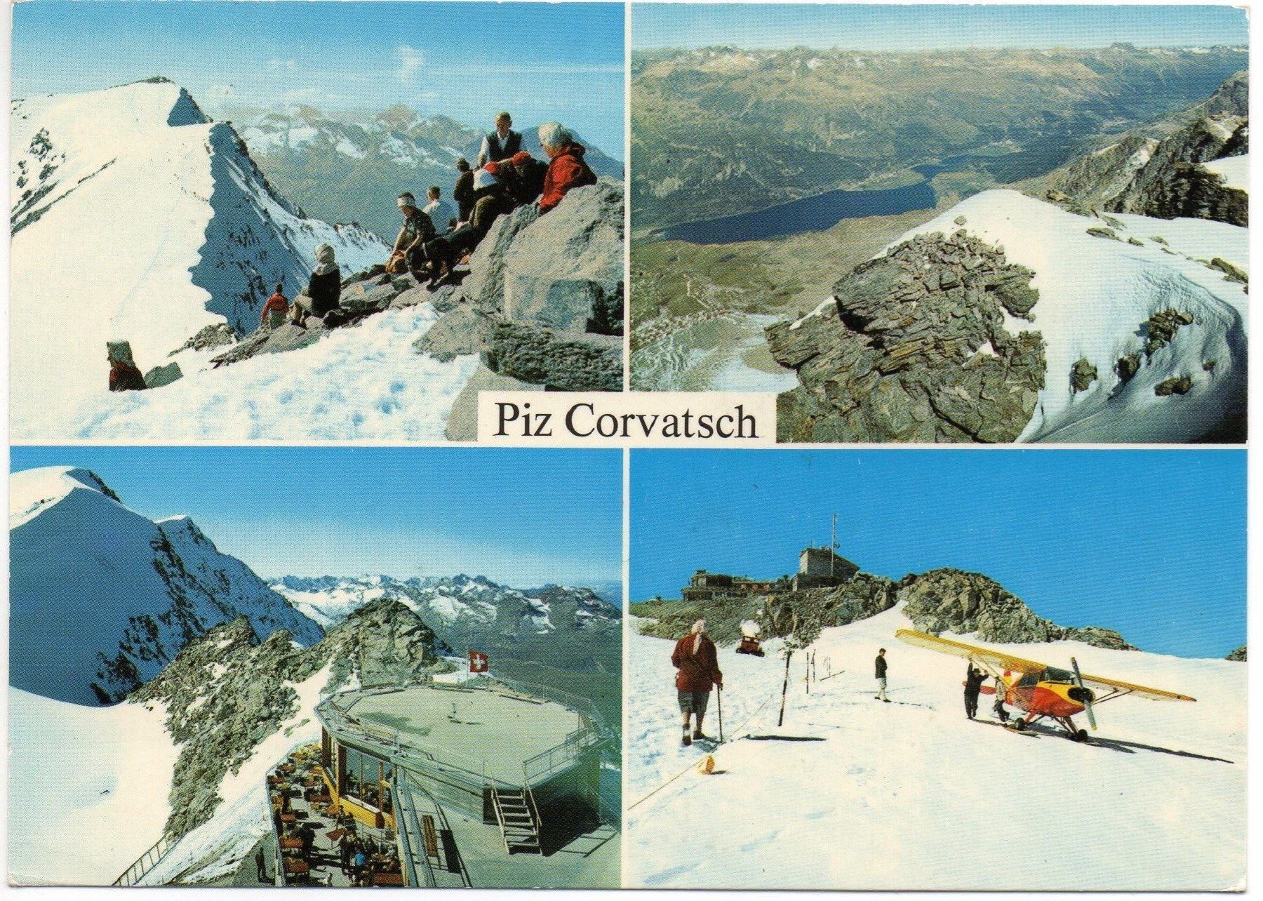 Cartoline postali: PIZ CORVATSCH Gletscher-Flugzeug – Usato da Jona venduto da philajona