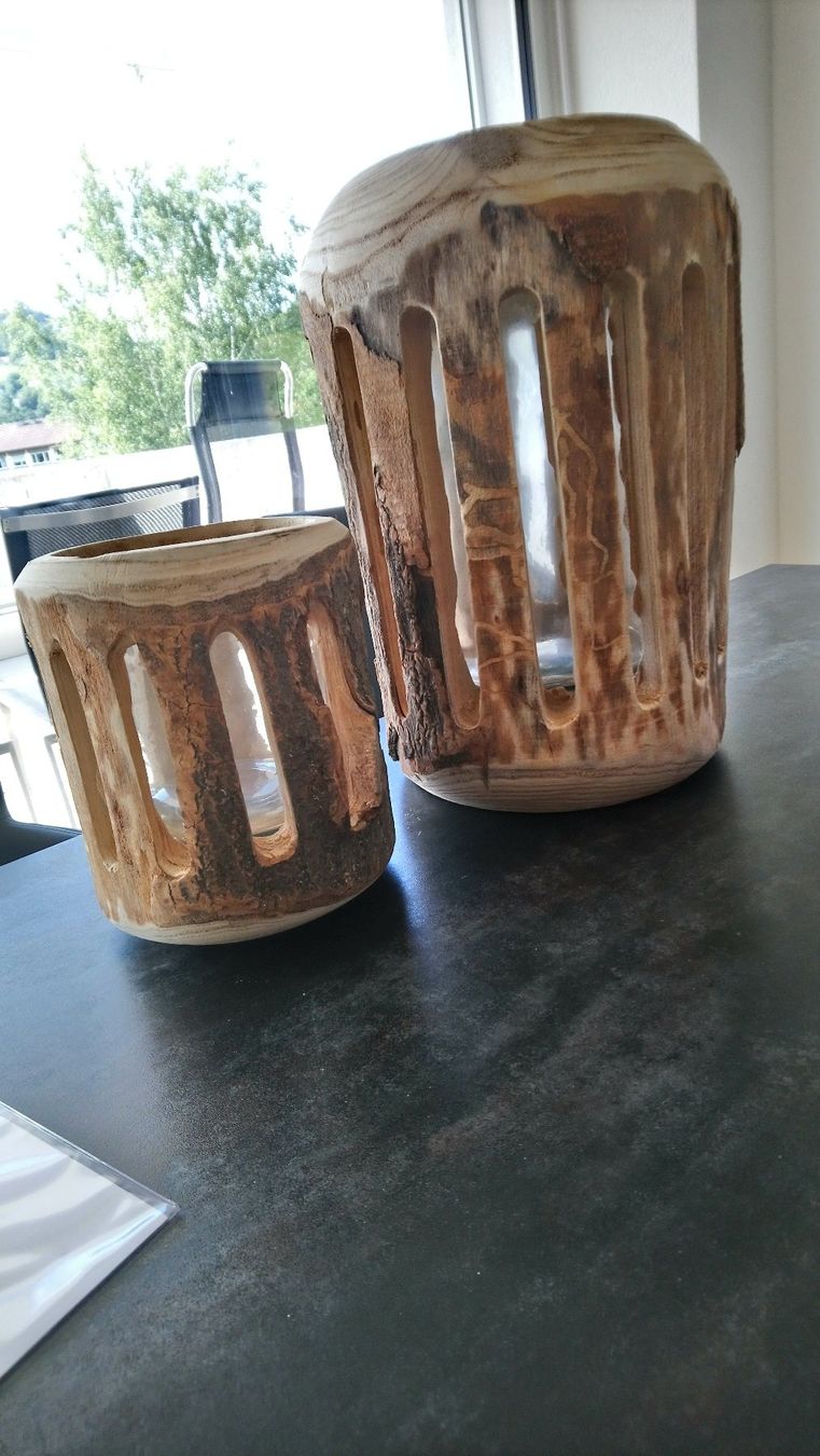 Lampade & Luci: Windlicht aus Holz. Gross und Neu – Nuovo e nell'imballaggio originale da Boll venduto da frauweber 2