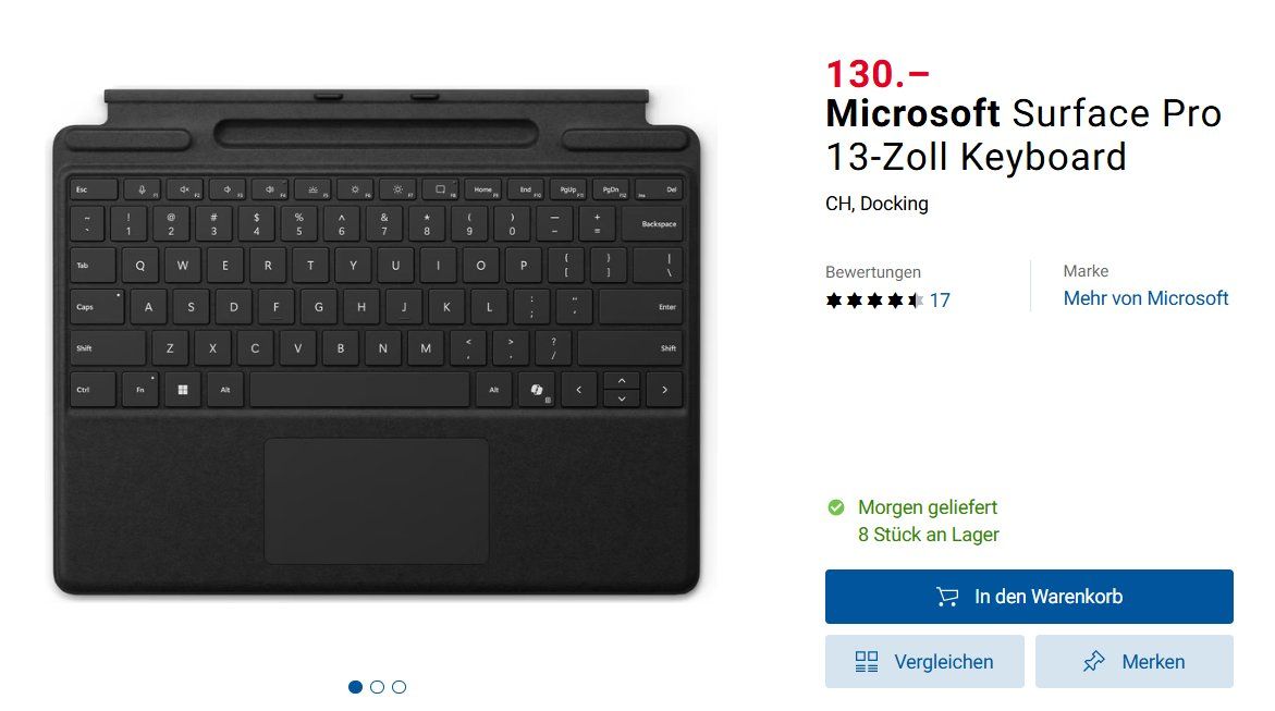 Microsoft Tastiere: Surface Pro X/8/9 DE Tastatur – Usato da Zürich venduto da zumGO 2