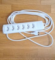 Steckdosenleiste 6-fach mit 5m Kabel und Magnet Weiss